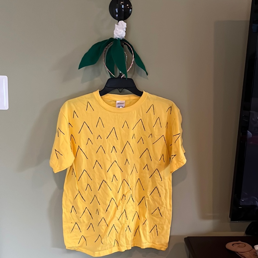 Homemade/Handmade Pineapple Costume with Top and Headband. Size YXL.